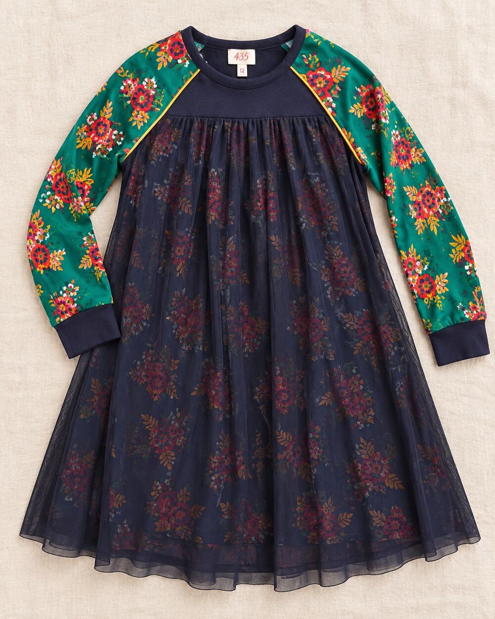 435 Matilda Jane Time to Dance Dress Girls 12 Floral Tulle Mesh Tween EUC